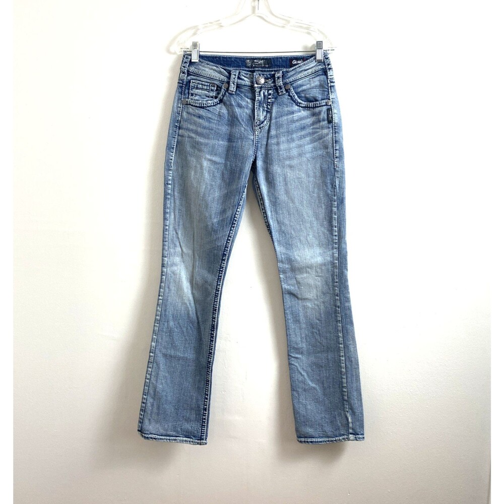 Silver Jeans Womens W28/L31 Blue Denim Suki Mid Rise Medium Wash Strertch Wester